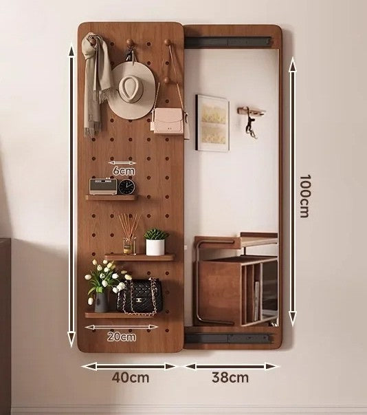 Miroir Étagère ZenWall™ – Élégance Murale 3-en-1