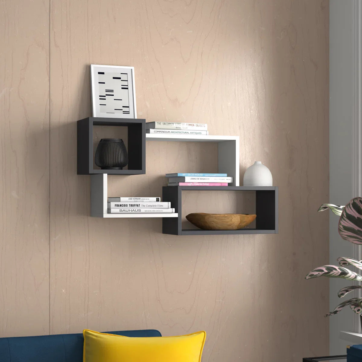 Étagère Murale Trio – Design Géométrique Moderne en Bois